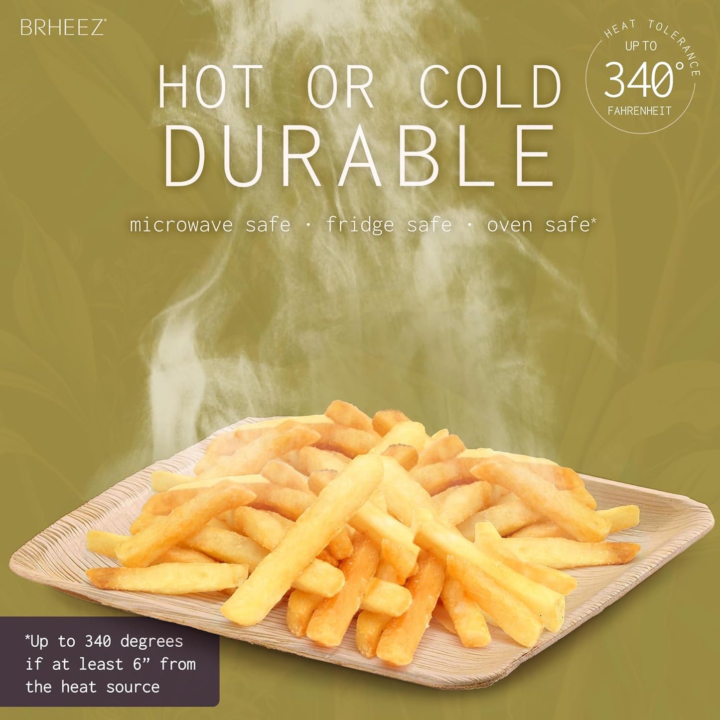"25 Eco-Friendly Bamboo Palm Leaf Plates – 10 Inch Heavy Duty, Compostable & Biodegradable Disposable Party Plates – Better for the Environment than Paper!"