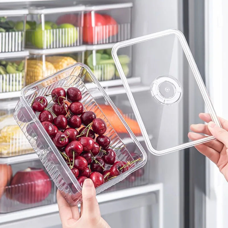 Transparent Fridge Organizer Food Storage Containers 