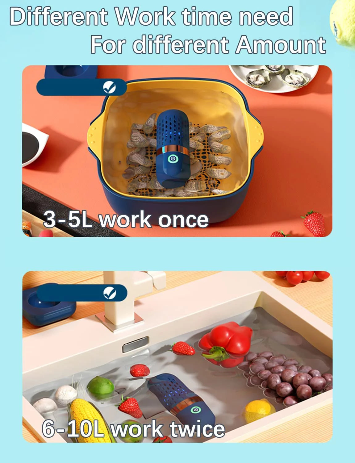 Fruit and Vegetable Waterproof Cleaner Machine IPX7 Waterproof Purifier