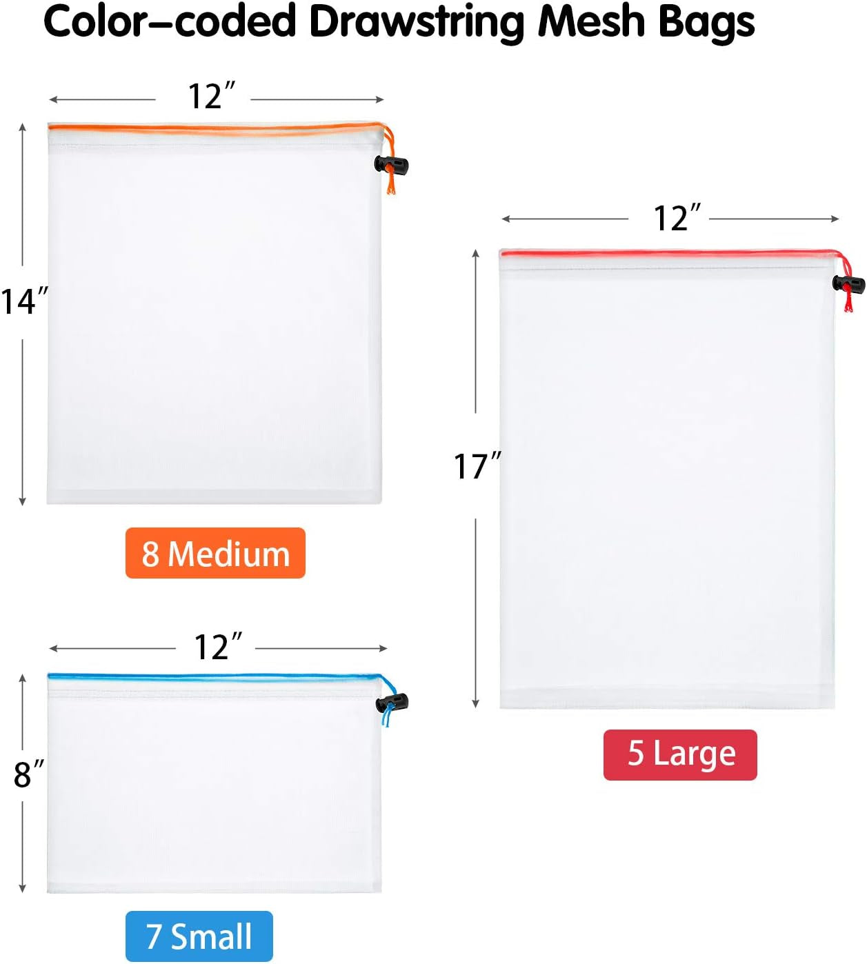 20 Pieces Reusable Produce Bags 