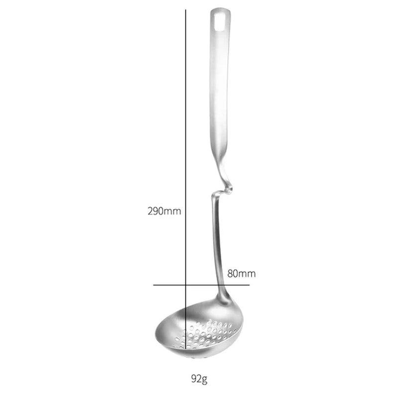 Oil Filter Separate Spoon Long Handle Soup Spoon Strainer Cooking Colander Kitchen Scoop Stainless Steel Ladle Dinner Tableware