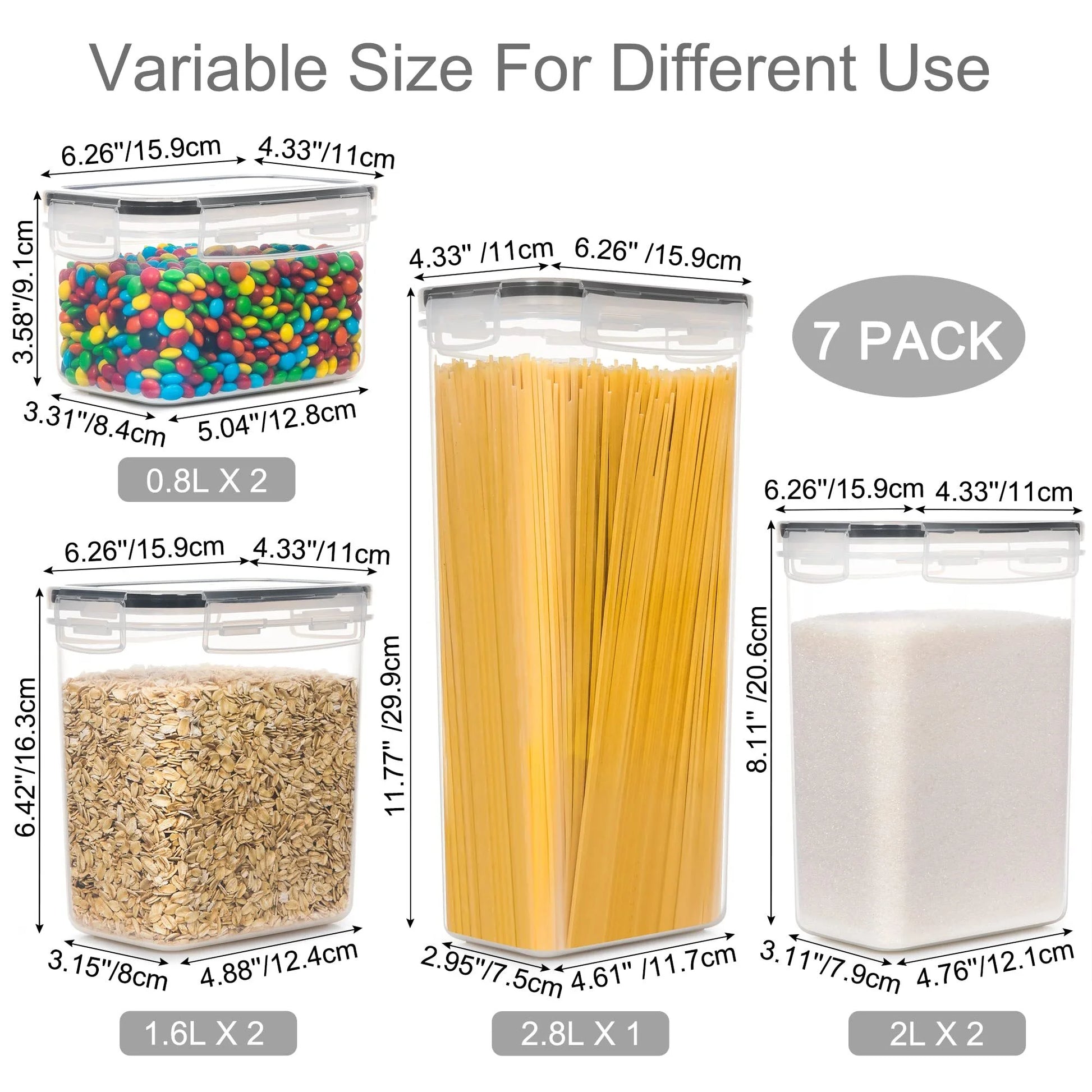 Airtight Food Storage Containers 7Pcs Set 