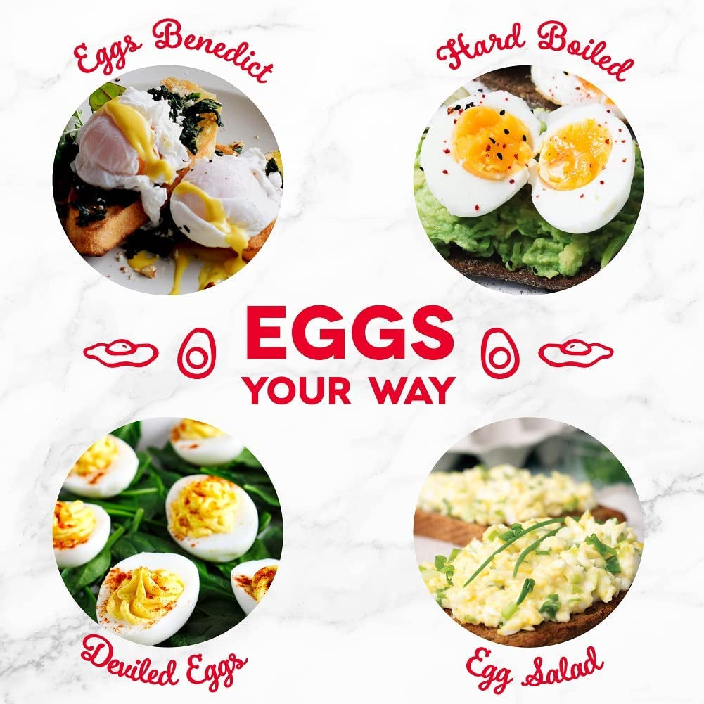 Deluxe Rapid Egg Cooker for Hard Boiled, Poached, Scrambled Eggs, Omelets, Steamed Vegetables, Dumplings & More, 12 Capacity