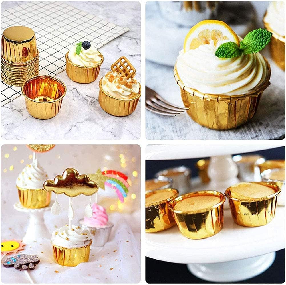 Disposable Aluminum Foil Cupcake Cups Cupcake Liners- 50 Pcs 