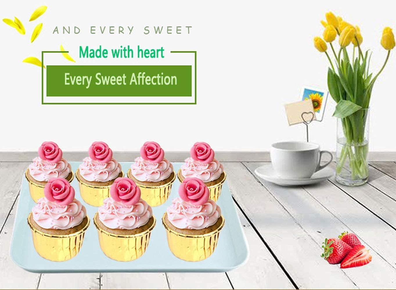 Disposable Aluminum Foil Cupcake Cups Cupcake Liners- 50 Pcs 