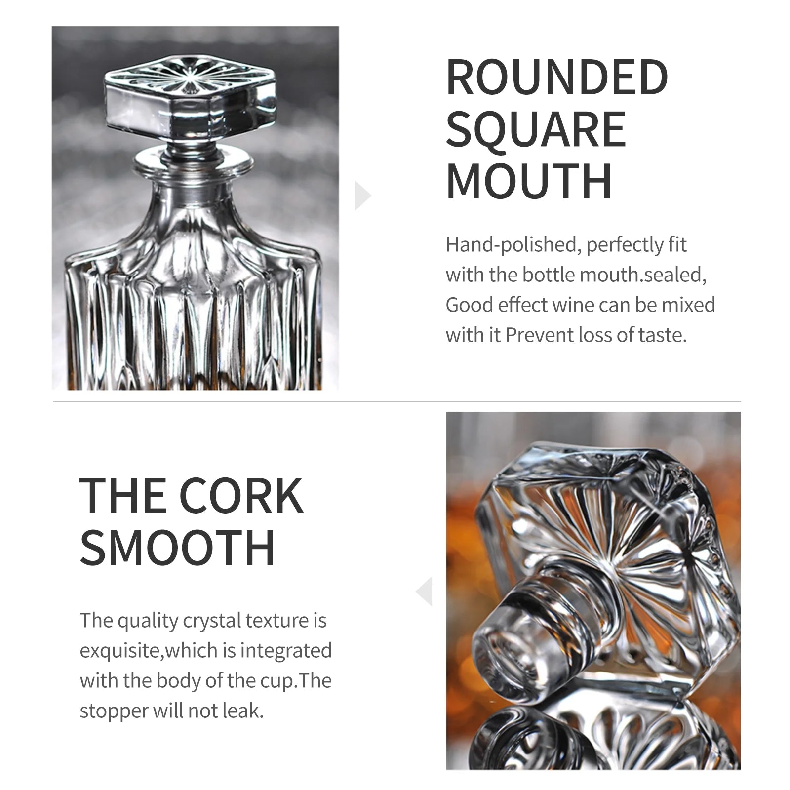 Whiskey Decanter Set with Glasses, 5Pcs 