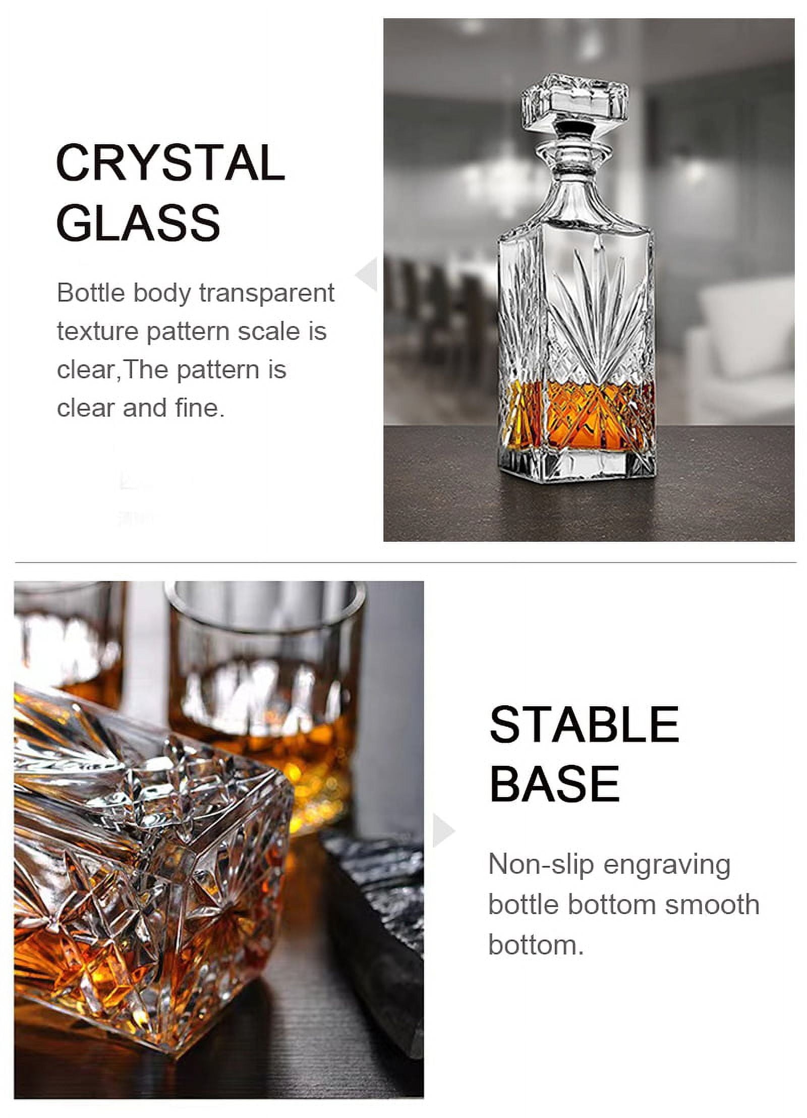 Whiskey Decanter Set with Glasses, 5Pcs 