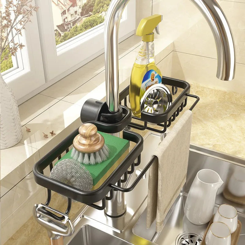 Kitchen Space Aluminum Sink Drain Rack 