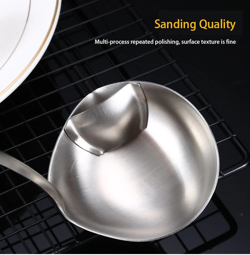 Oil Filter Separate Spoon Long Handle Soup Spoon Strainer Cooking Colander Kitchen Scoop Stainless Steel Ladle Dinner Tableware