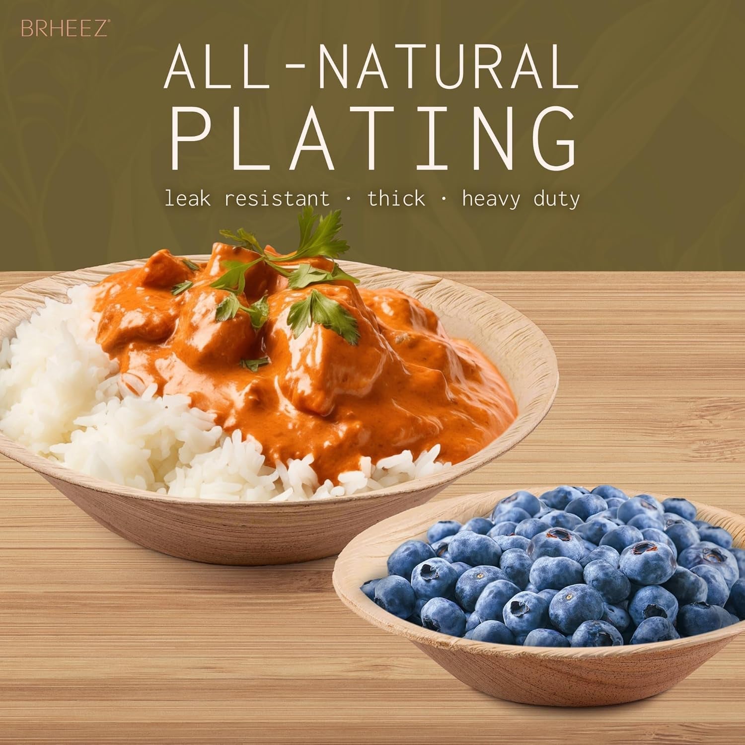  100 Eco-Friendly Bamboo Palm Leaf Plates- 4 Inch Heavy Duty, Compostable & Biodegradable Disposable Party Plates