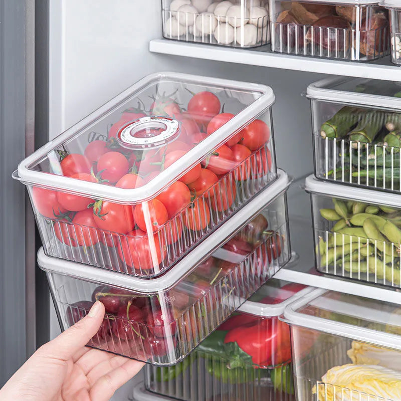 Transparent Fridge Organizer Food Storage Containers 