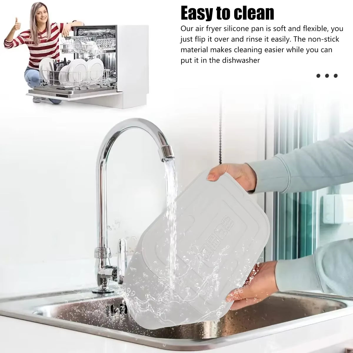 Reusable Silicone Air Fryer Liner Rectangle Heat Resistant Pot