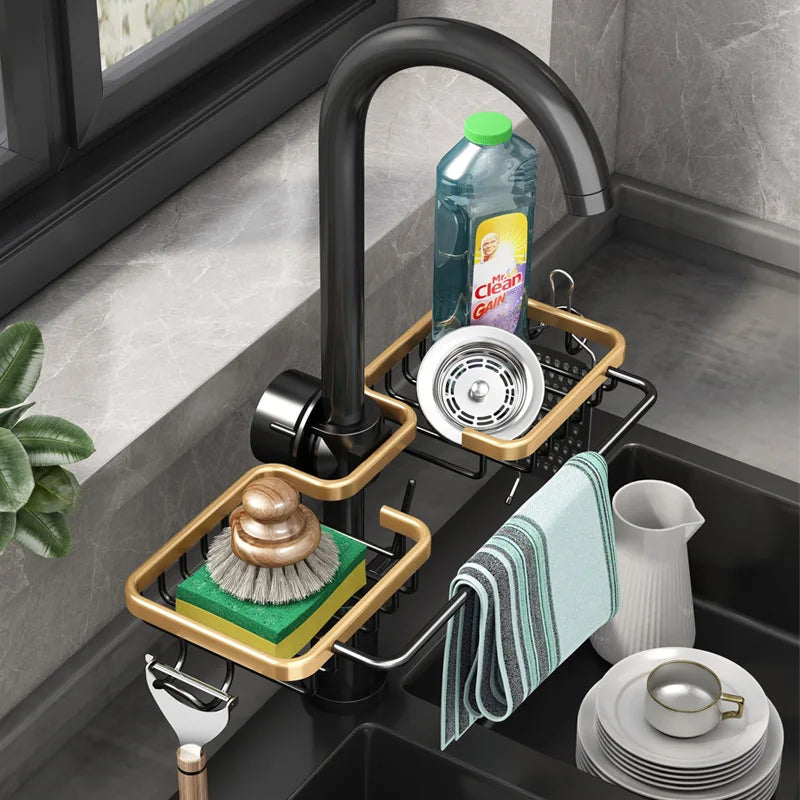 Kitchen Space Aluminum Sink Drain Rack 