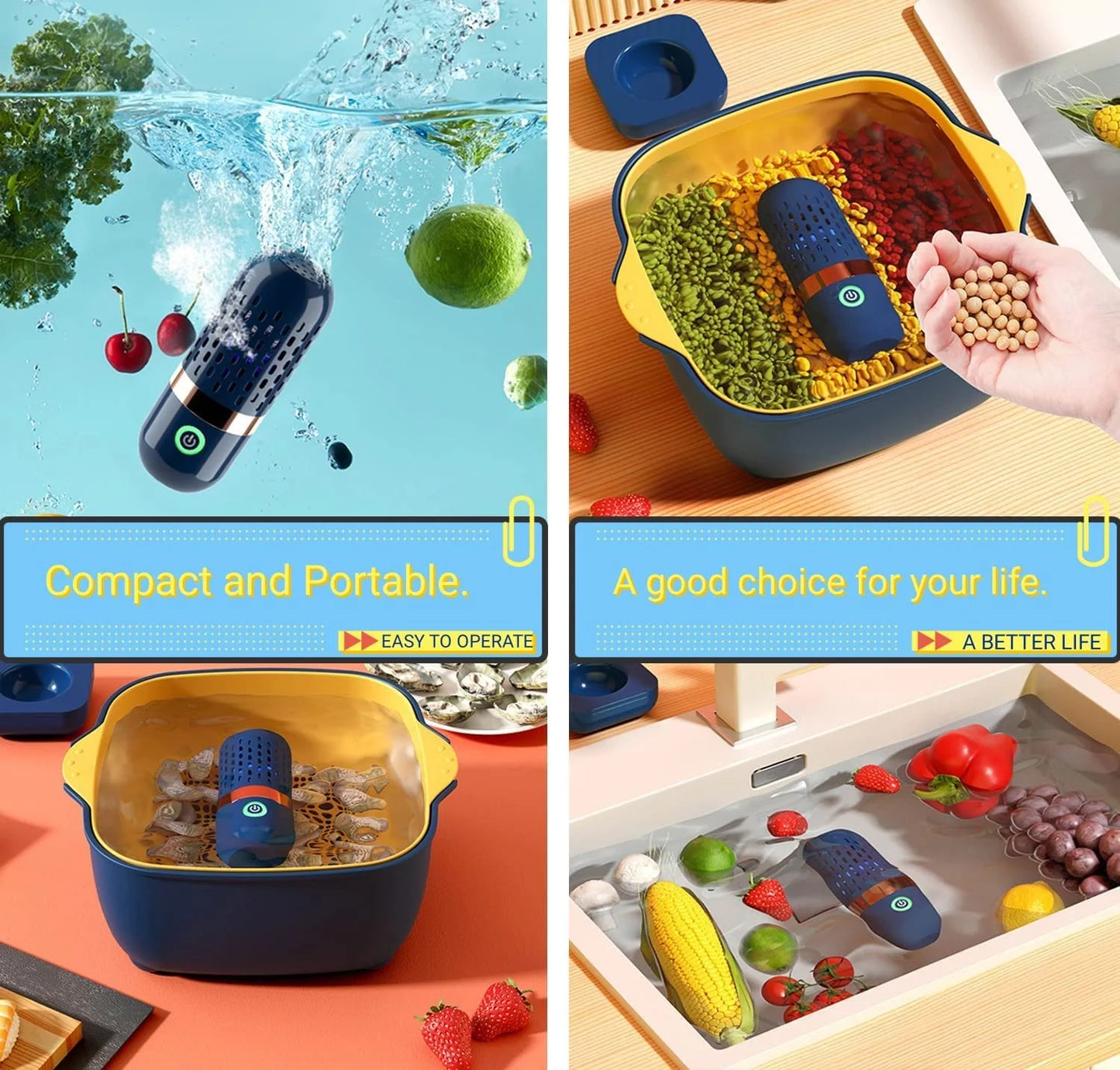 Fruit and Vegetable Waterproof Cleaner Machine IPX7 Waterproof Purifier