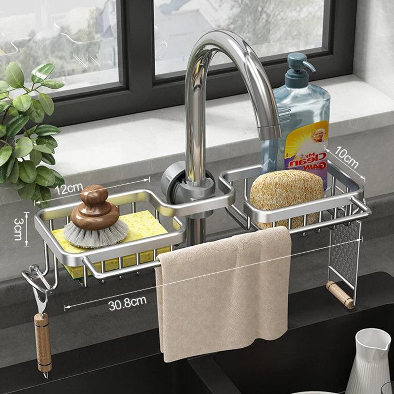 Kitchen Space Aluminum Sink Drain Rack 