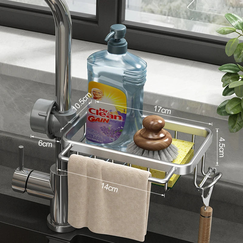 Kitchen Space Aluminum Sink Drain Rack 