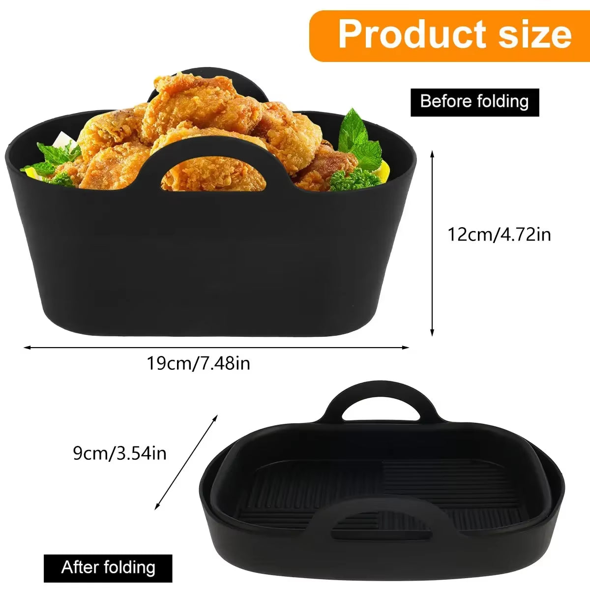 Reusable Silicone Air Fryer Liner Rectangle Heat Resistant Pot