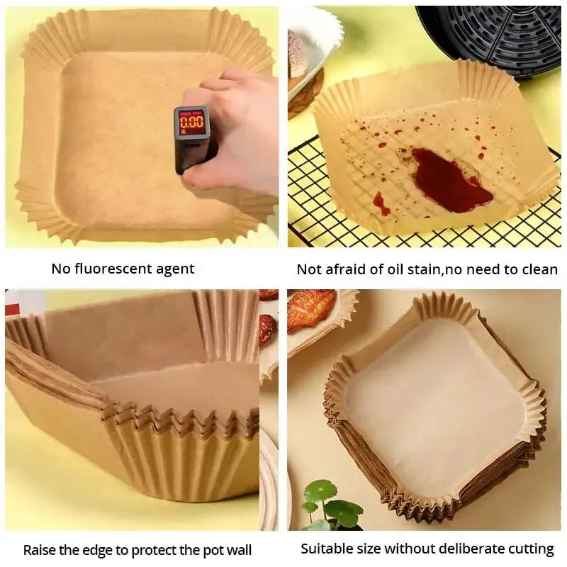50Pcs/Set Air Fryer Disposable Paper Parchment 