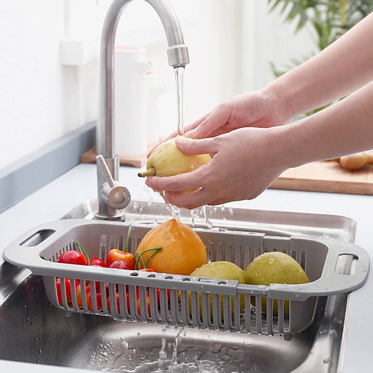 Strong Adjustable Kitchen Sink Rack Dish Drying Rack over Sink Dry Drainers Plastic Foldable Kitchen Shelf