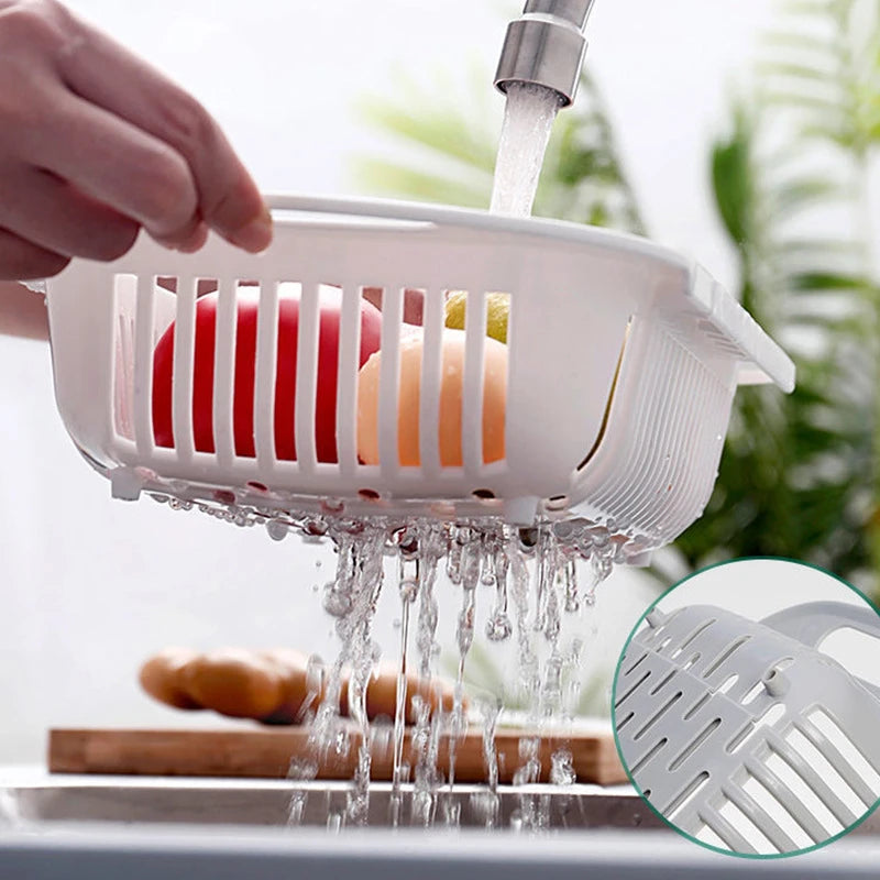 Strong Adjustable Kitchen Sink Rack Dish Drying Rack over Sink Dry Drainers Plastic Foldable Kitchen Shelf