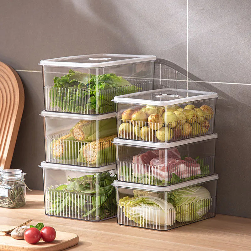 Transparent Fridge Organizer Food Storage Containers 