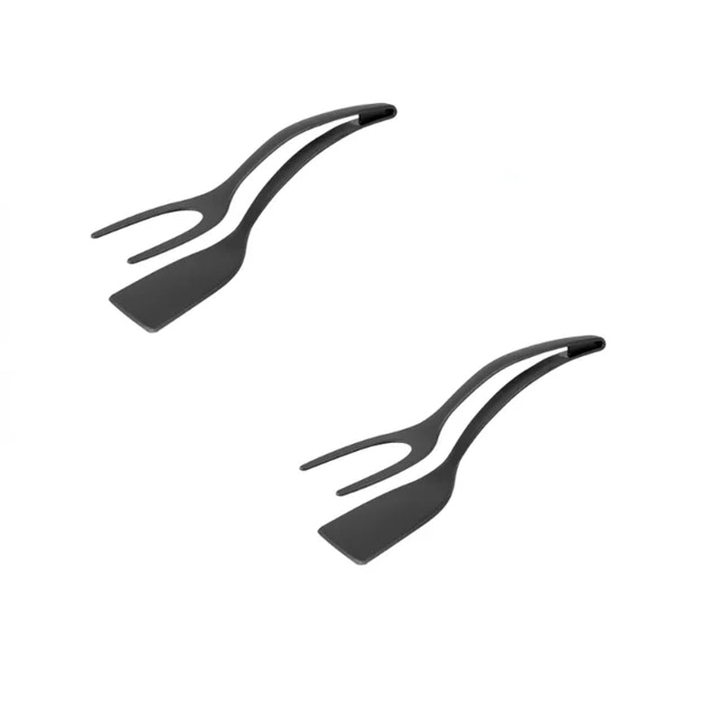 2 in 1 Nylon Grip Flip Tongs Egg Spatula Tongs Steak Spatula Tongs Clamp Pancake Fried Turners Kitchen Accessories