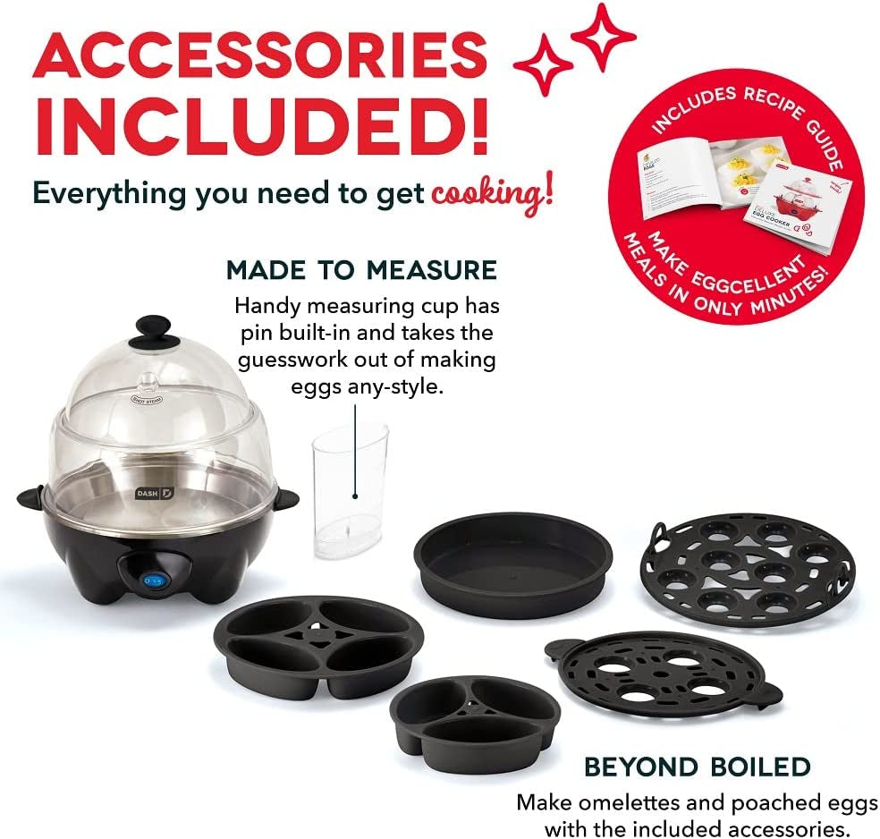 Deluxe Rapid Egg Cooker for Hard Boiled, Poached, Scrambled Eggs, Omelets, Steamed Vegetables, Dumplings & More, 12 Capacity