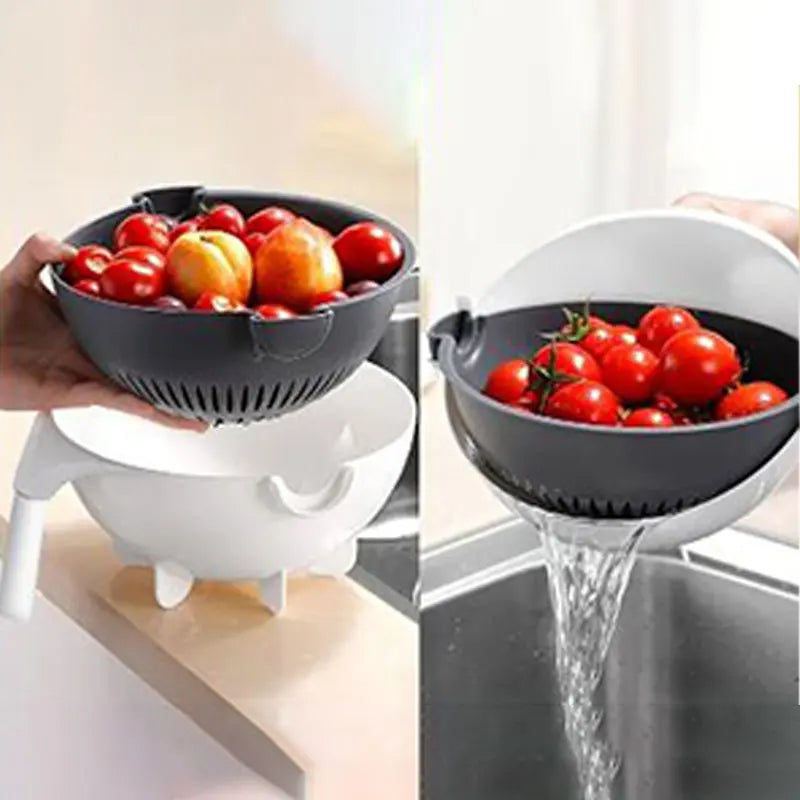 9 in One Drain Basket Vegetable Grater with Drain Basket 