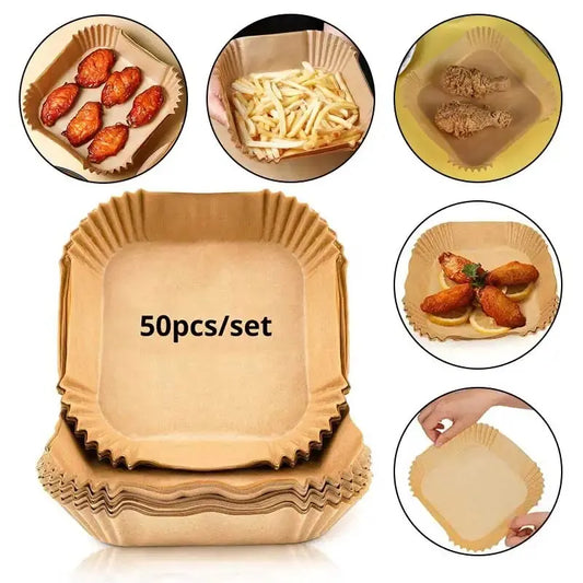 50Pcs/Set Air Fryer Disposable Paper Parchment 