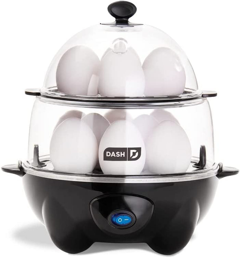 Deluxe Rapid Egg Cooker for Hard Boiled, Poached, Scrambled Eggs, Omelets, Steamed Vegetables, Dumplings & More, 12 Capacity