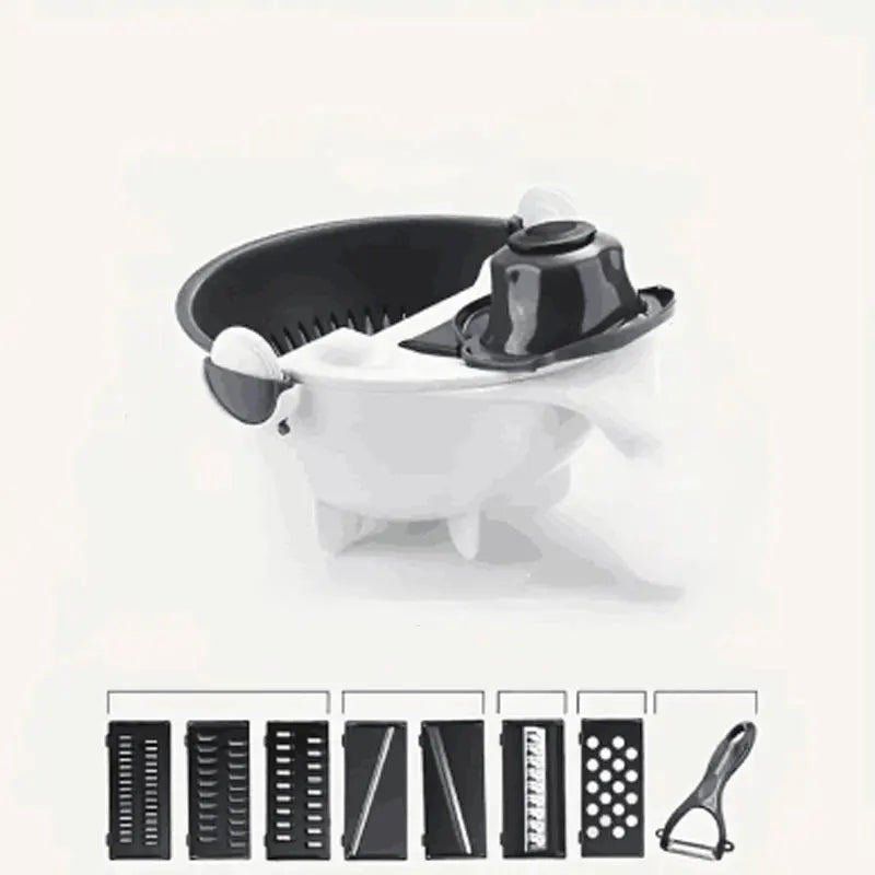 9 in One Drain Basket Vegetable Grater with Drain Basket 