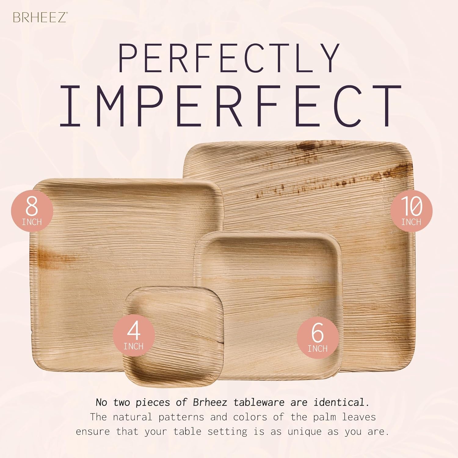 "25 Eco-Friendly Bamboo Palm Leaf Plates – 10 Inch Heavy Duty, Compostable & Biodegradable Disposable Party Plates – Better for the Environment than Paper!"